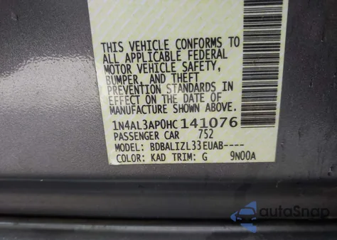 2017 Nissan Altima 2.5 Sv from USA, damaged, VIN 1N4AL3AP0HC141076
